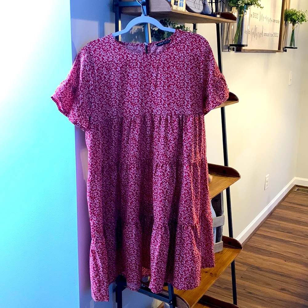Flounce Hem Smock Dress Size Large